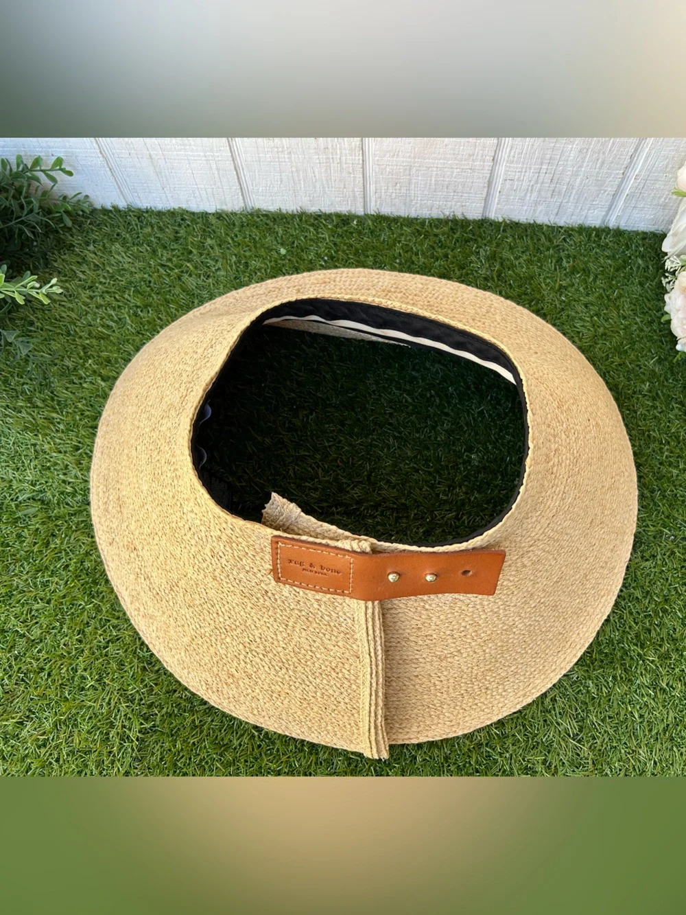rag & bone Meredith Rollable Raffia Visor $278 Color: Natural Straw one size new